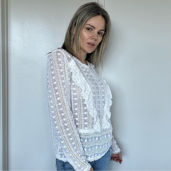 Sezane Madeleine Lace Blouse White - Picture 7 of 16